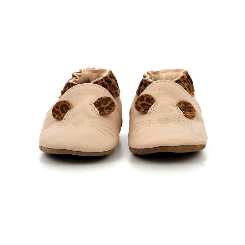 Chaussons cuir tannage vegetal Leo Mouse