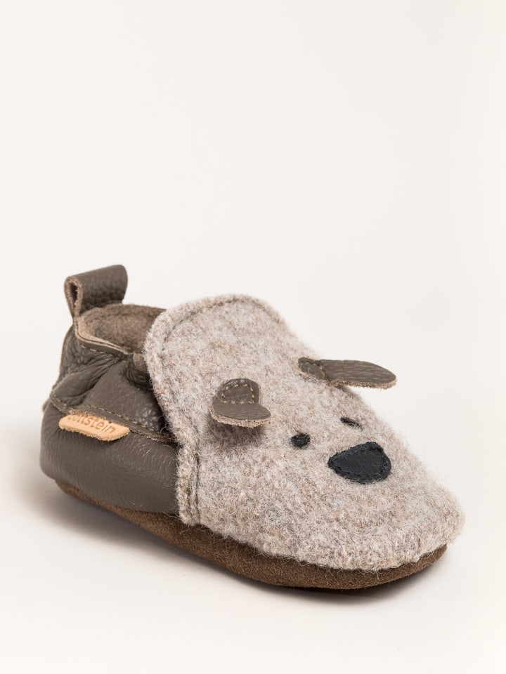 Gottstein Krabbelschuhe Dog Face in beige  günstig kaufen