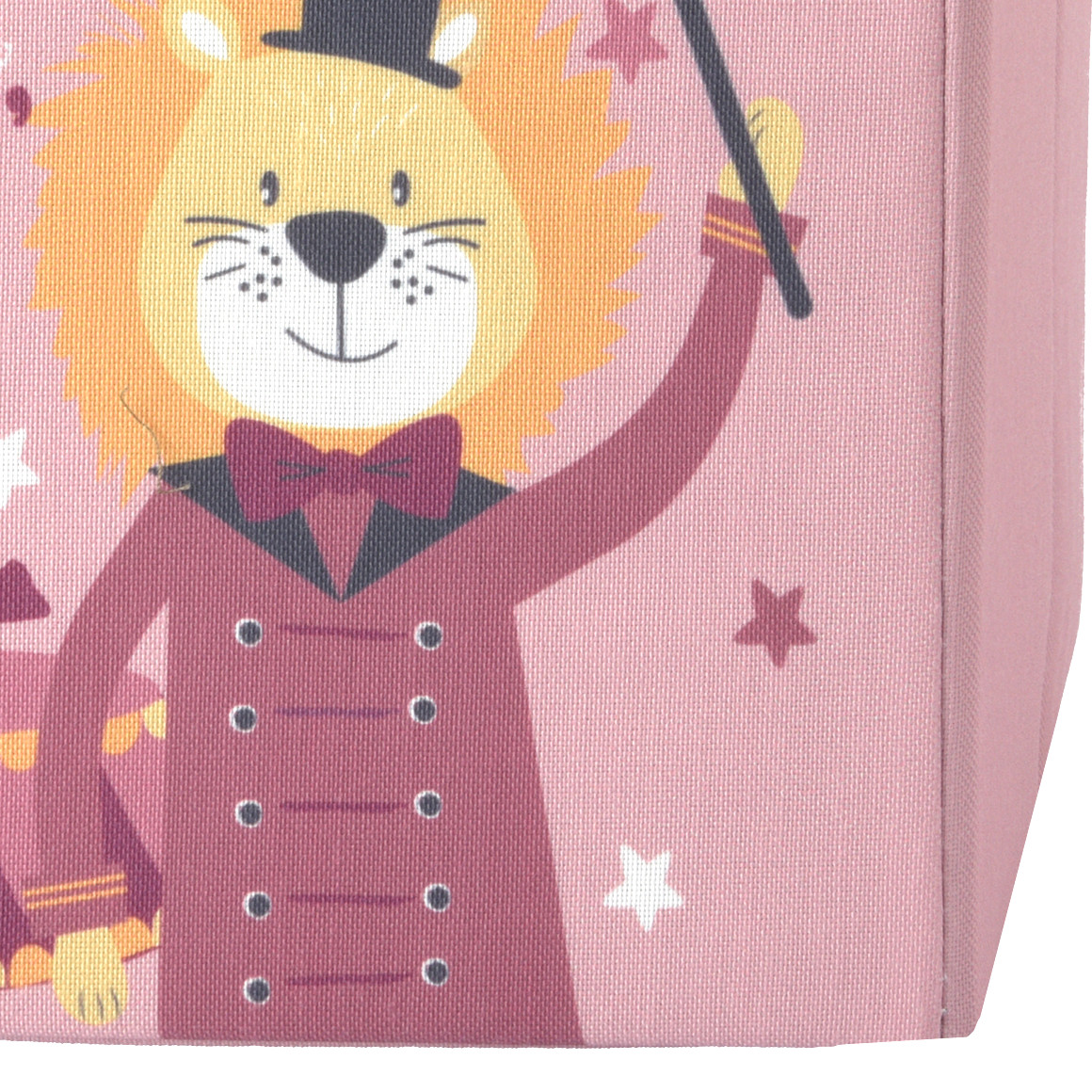 Kleine Aufbewahrungsbox mit Zirkus-Motiven