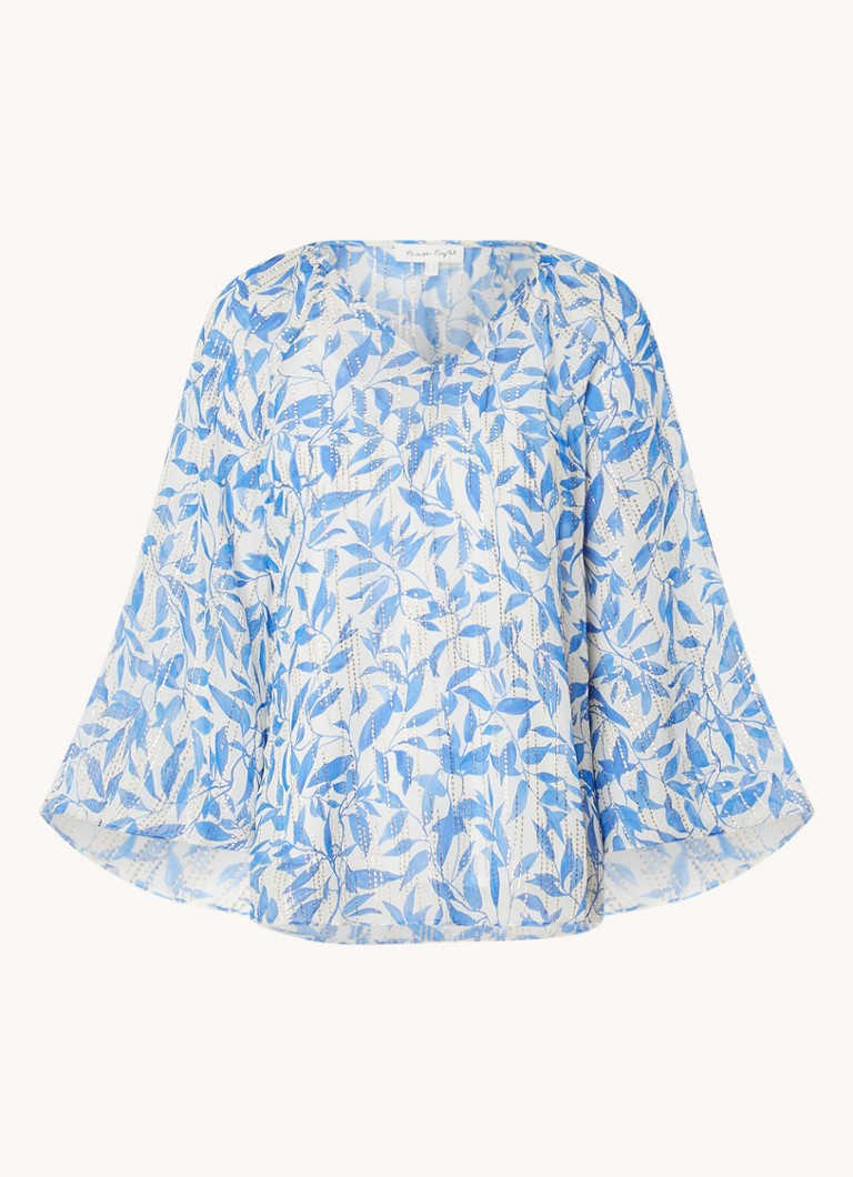 Phase Eight  Simi semi-transparante tuniek met lurex en bladprint