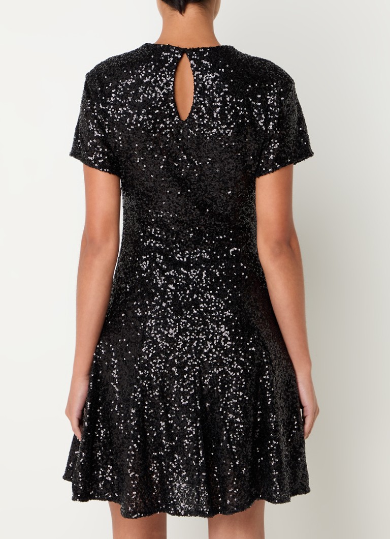 Maje mini dress with sequins and round neckline