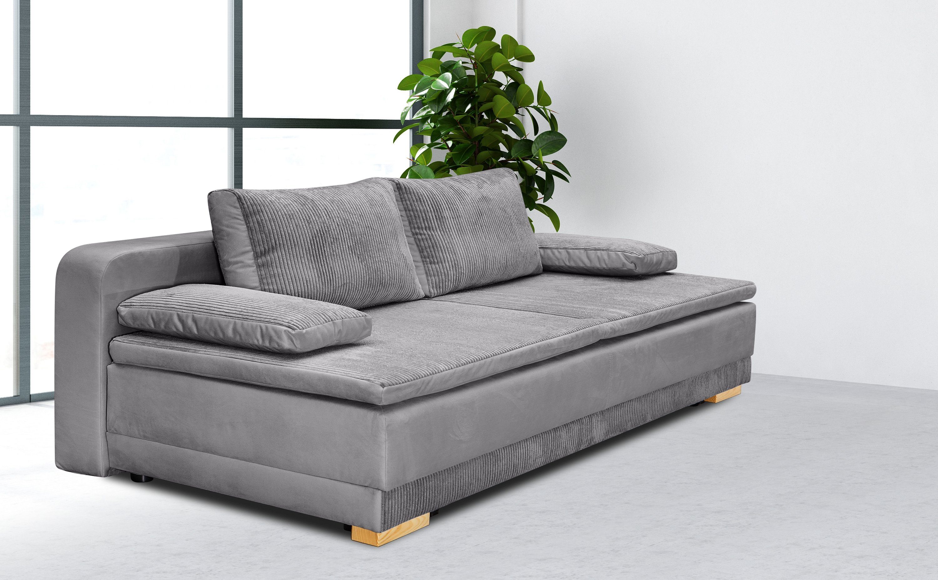 INOSIGN Schlafsofa Ben, mit Boxspringaufbau, Bettfunktion & Bettkasten, Dauerschlafsofa