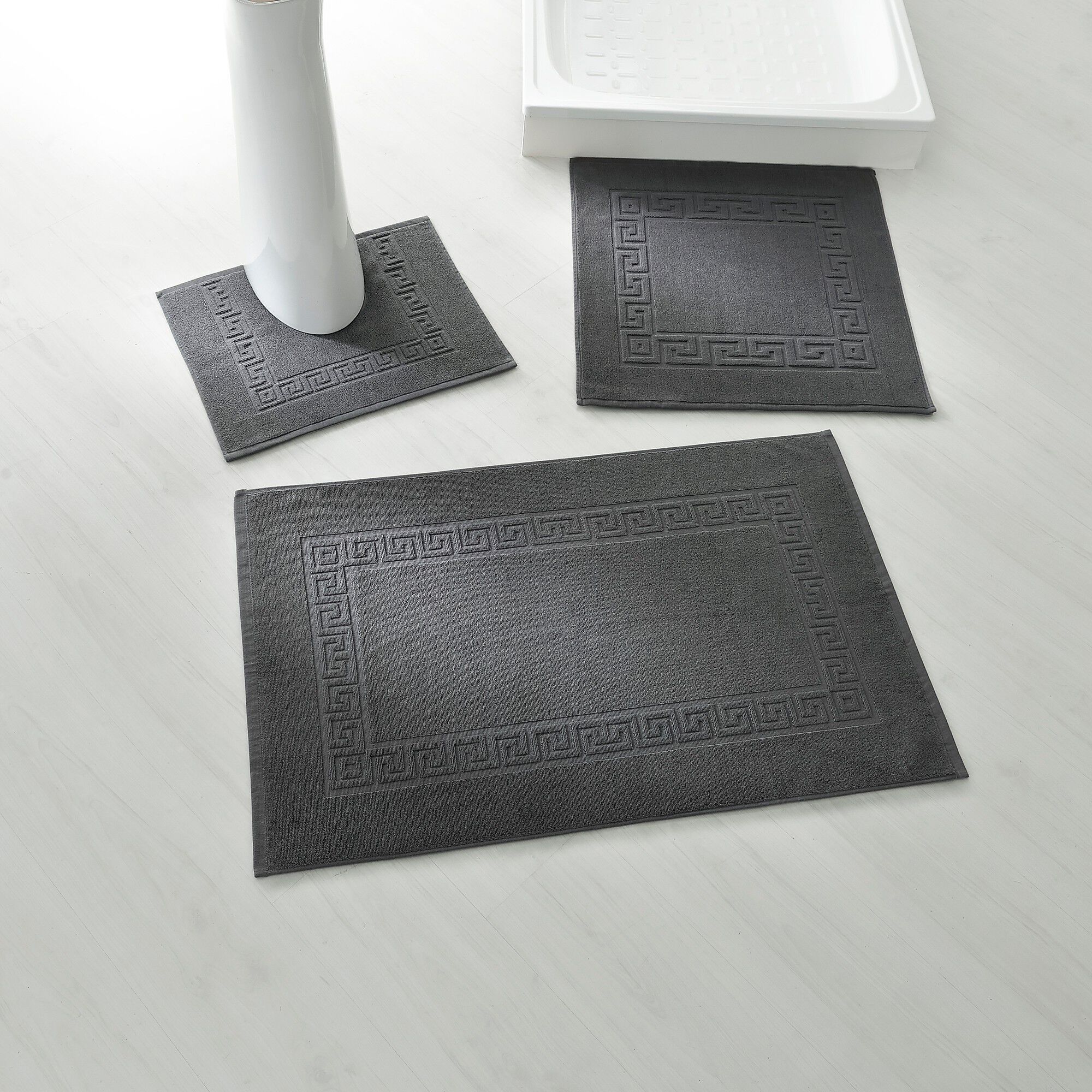 Tapis de bain éponge liteau motif frise grecque