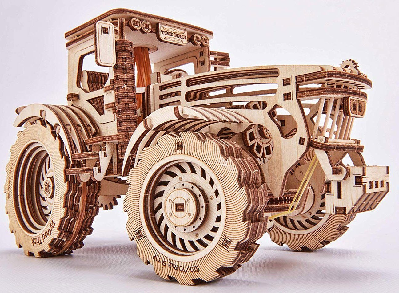 Eco Wood Art 3D-Puzzle Traktor – mechanischer Modellbausatz aus Holz, Puzzleteile