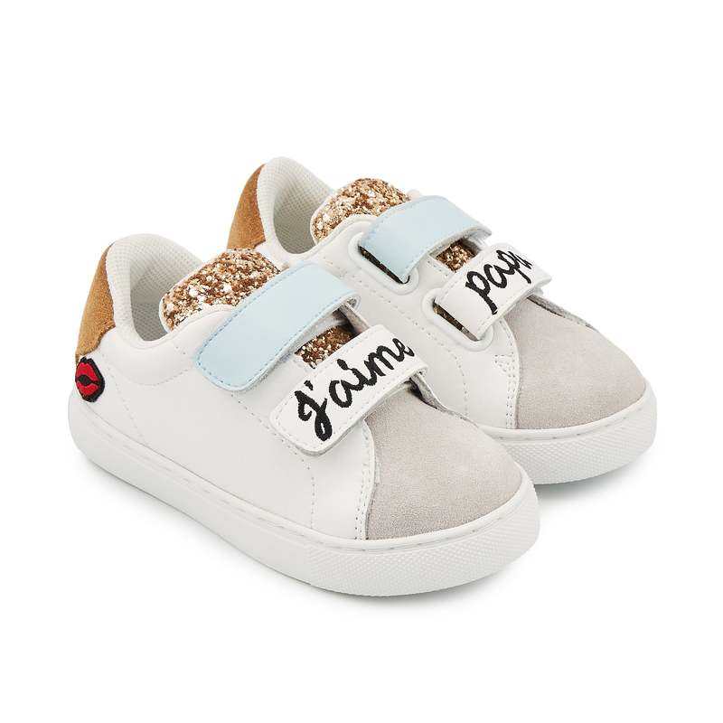 Baskets en cuir Mini Edith j'aime papa