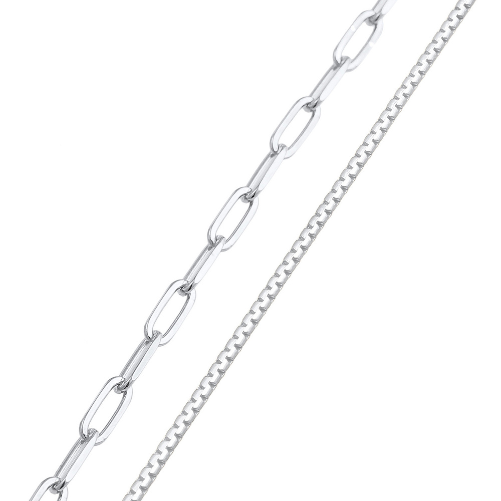 Elli PREMIUM Elli PREMIUM Bracelet Femmes maillons de base Set 2 pièces en argent sterling 925 Bracelet