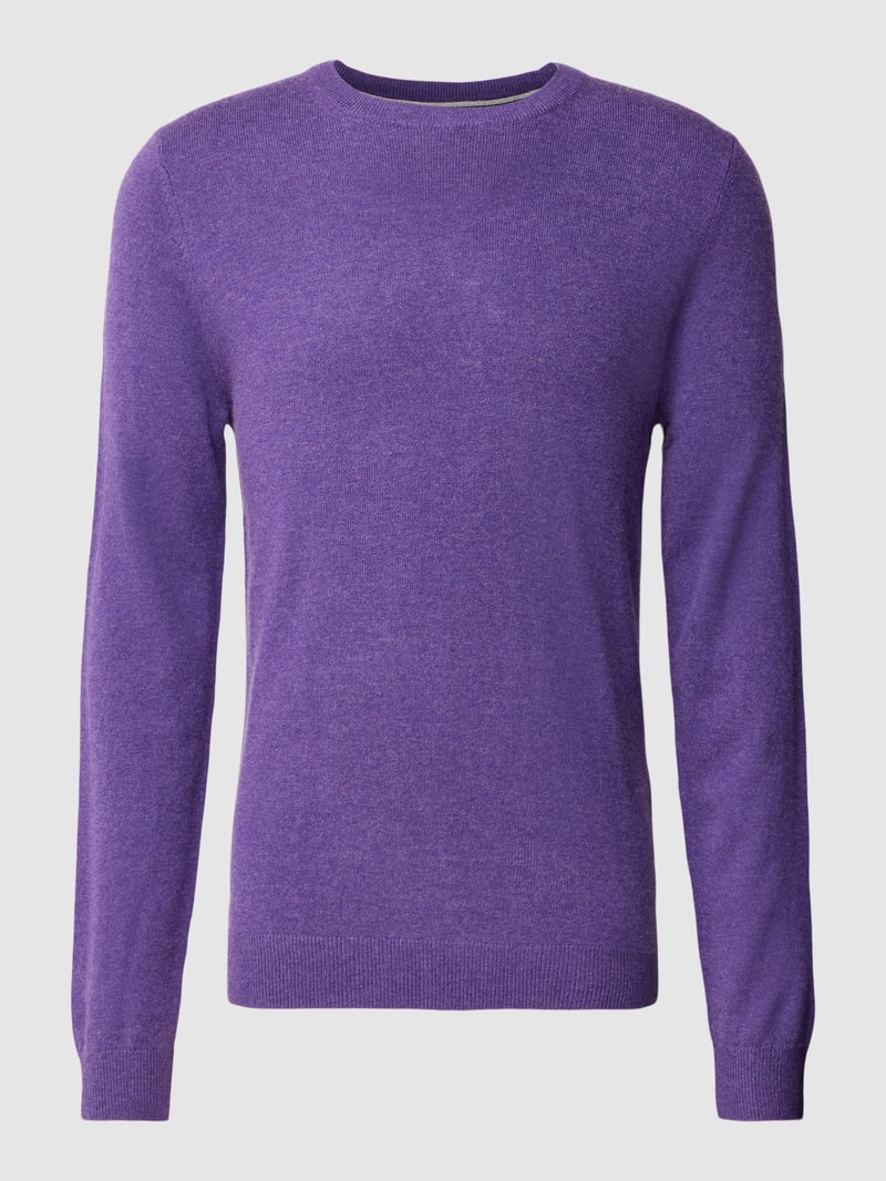 Strickpullover in melierter Optik in fuchsia meliert