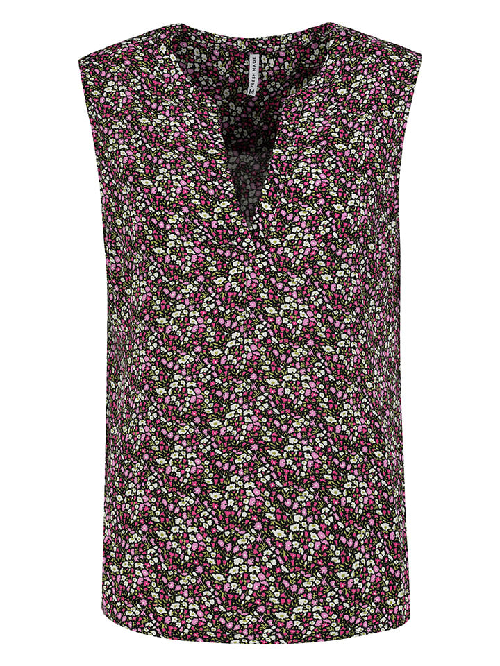 Fresh Made Blusentop in Schwarz/ Pink günstig kaufen