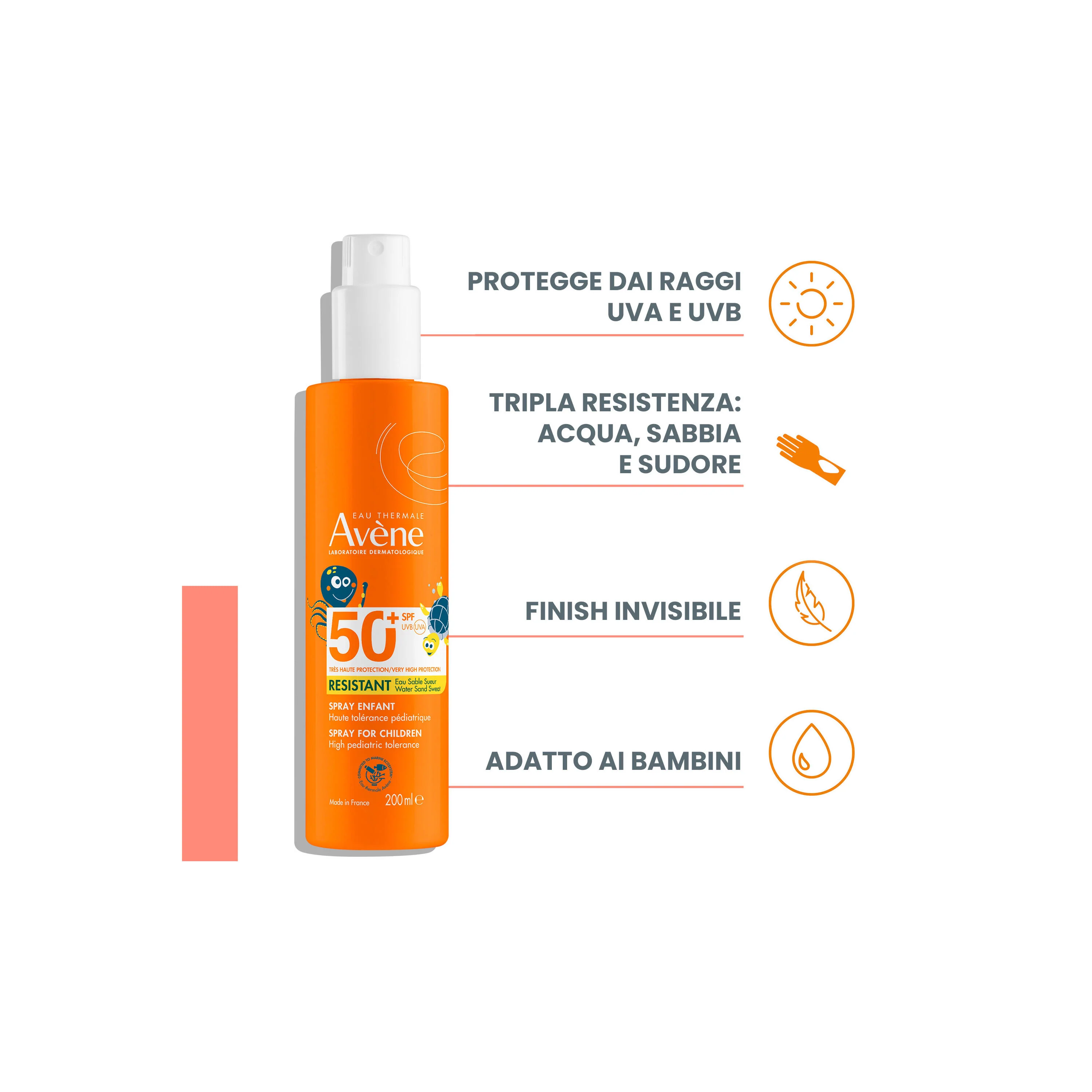 Sonnenschutzspray für Kinder LSF 50+ - Sonnenschutzspray für Kinder, Sonnenschutzspray mit hohem Schutz für den Körper, Sonnenschutzmittel mit hohem Schutz für den Körper, Produkte für Kinder
