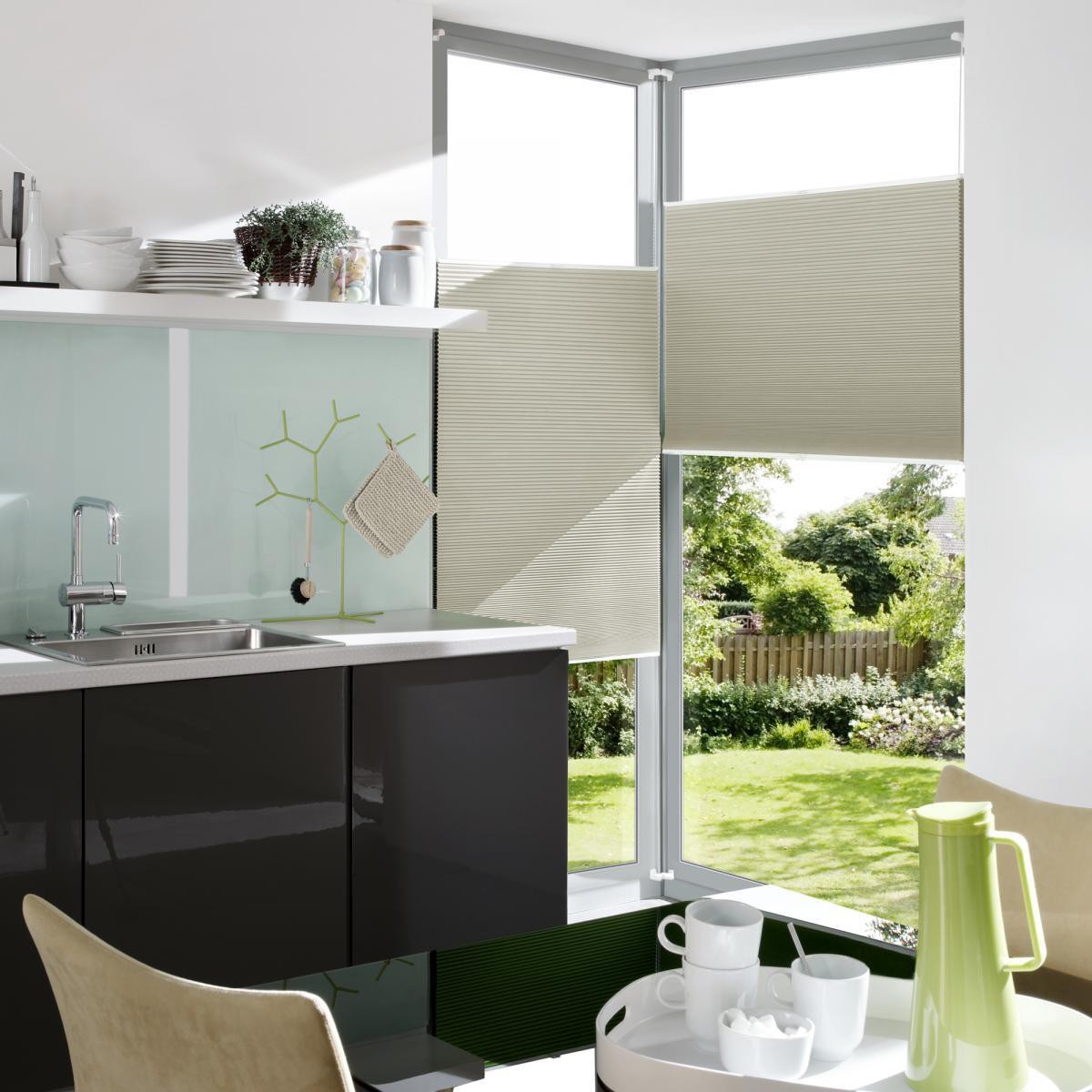 Bella Casa Klemmfix Thermo-Plissee verspannt, Verdunklung, 80 x 130 cm (Breite x Höhe), ecru
