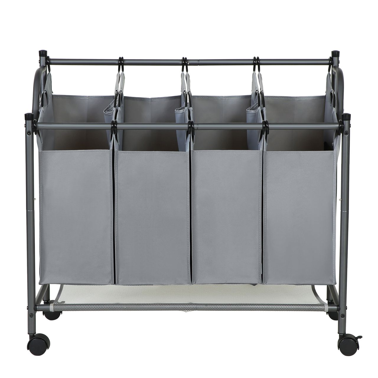 Songmics Wäschesortierer mit 4 abnehmbaren Stofftaschen