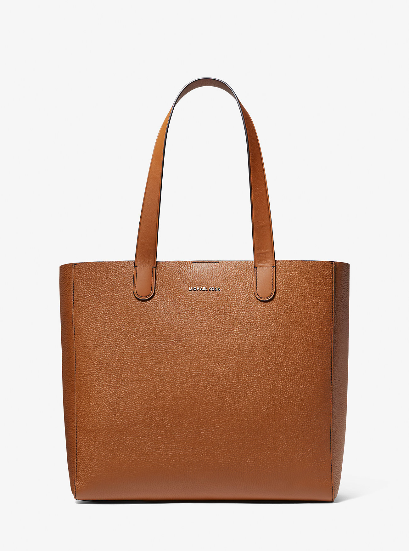 Hudson Pebbled Leather Tote Bag - LUGGAGE