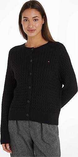 TOMMY HILFIGER Damen Strickjacke CO MINI CABLE C-NK CARDIGAN