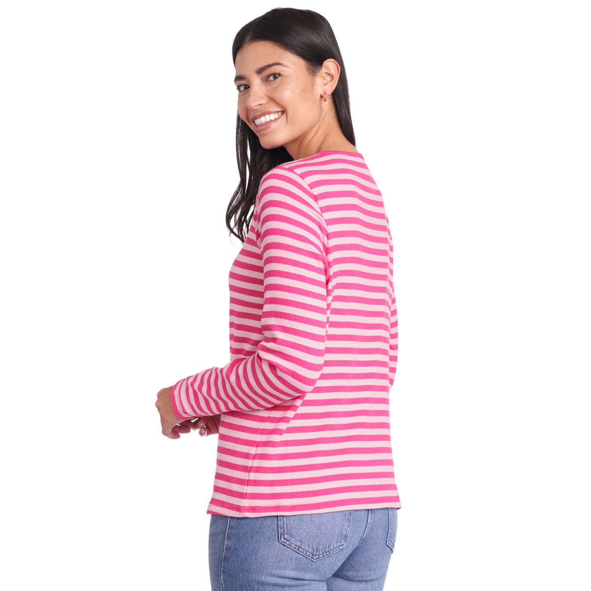 Damen Langarmshirt geringelt