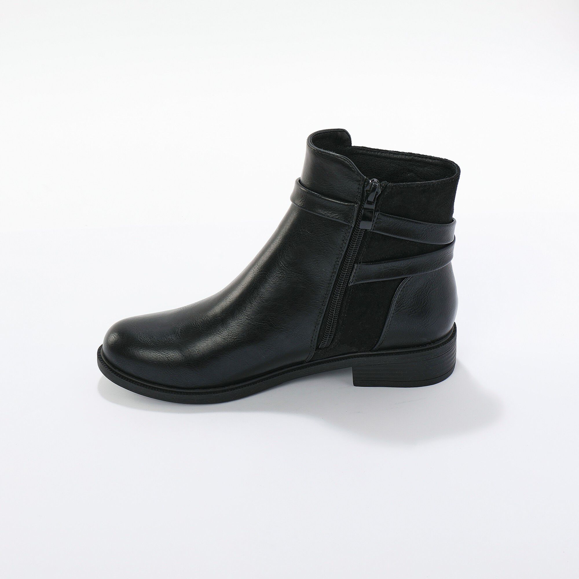 Boots zippées avec bride fantaisie