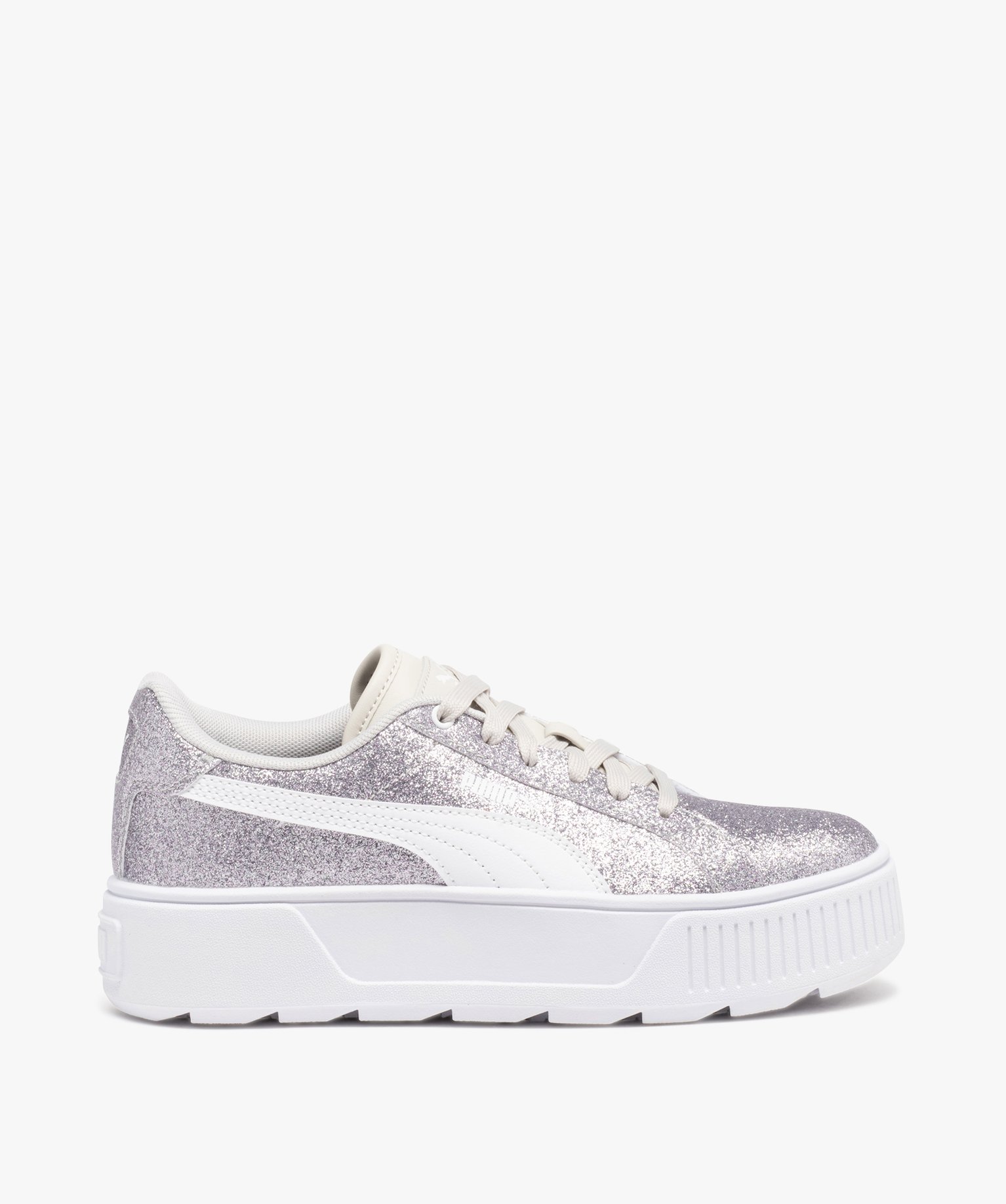 Baskets femme pailletées à semelle plateforme - Puma argent | GEMO