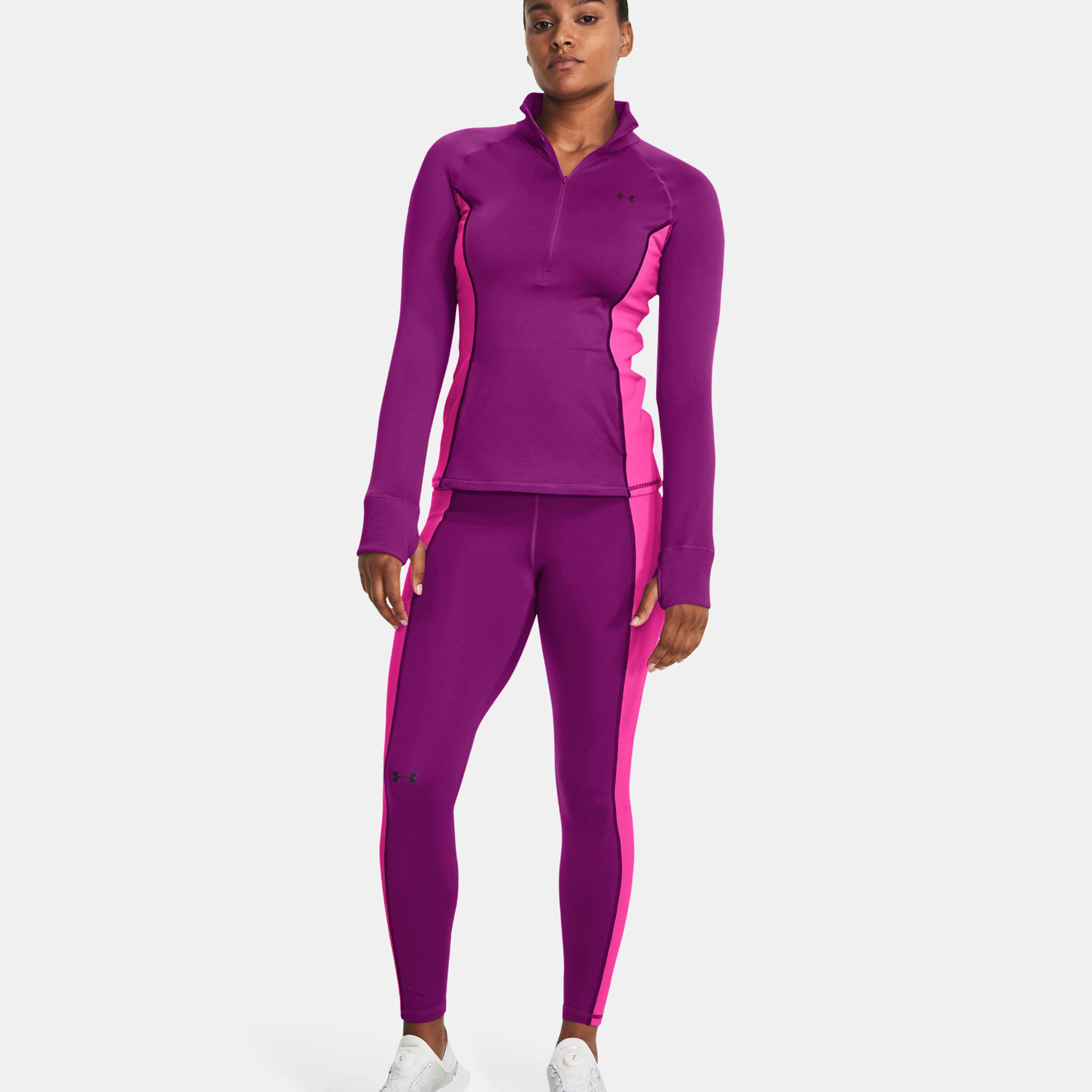 CW Half-Zip Longsleeve Damen - Lila, Pink