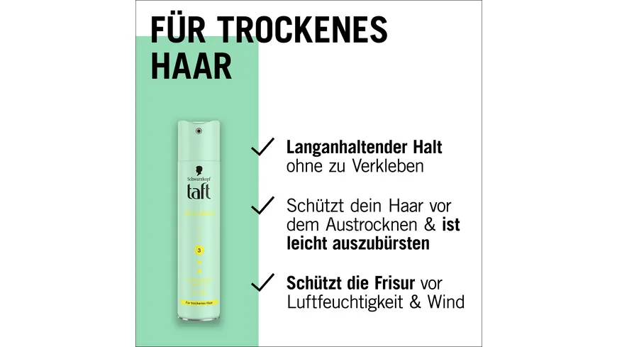 TAFT Haarspray Volumen trockenes Haar 250 ml Haltegrad 3 - mittlerer Halt 250 ml