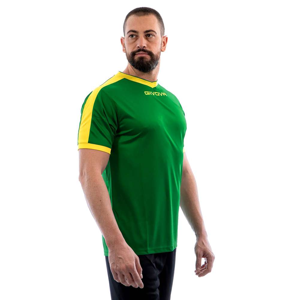 Givova Kit Revolution Fußball Trikot mit Shorts grün gelb