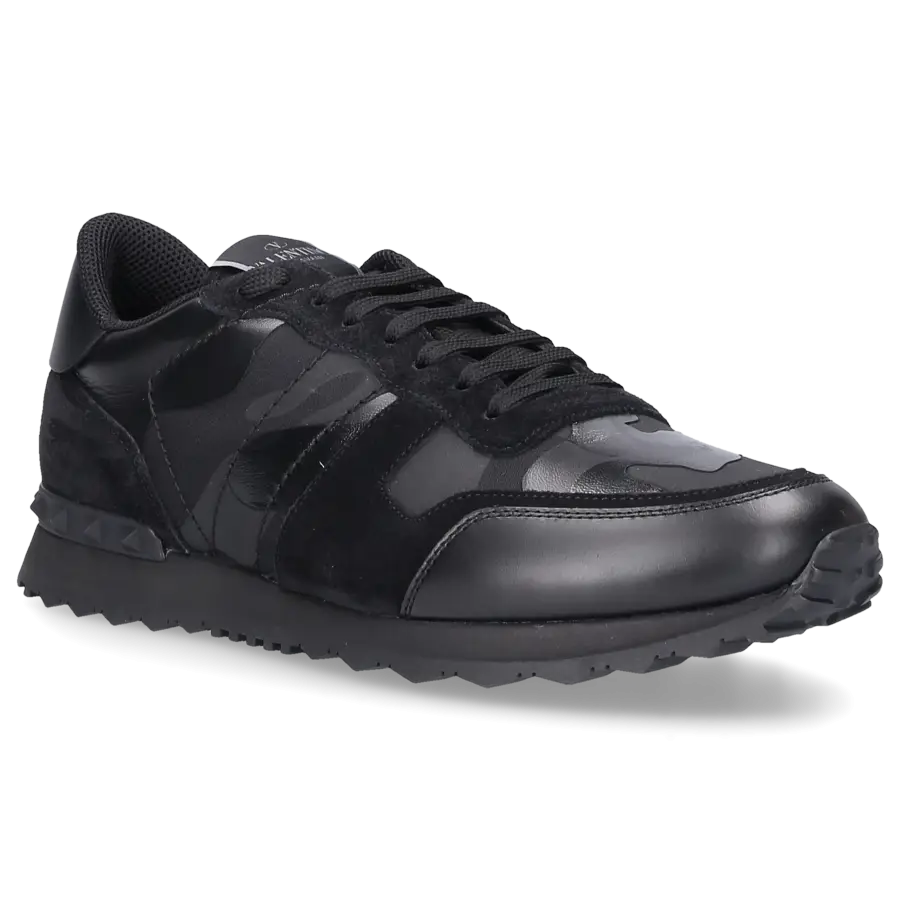 Valentino Garavani - Sneaker low ROCKRUNNER Veloursleder - schwarz