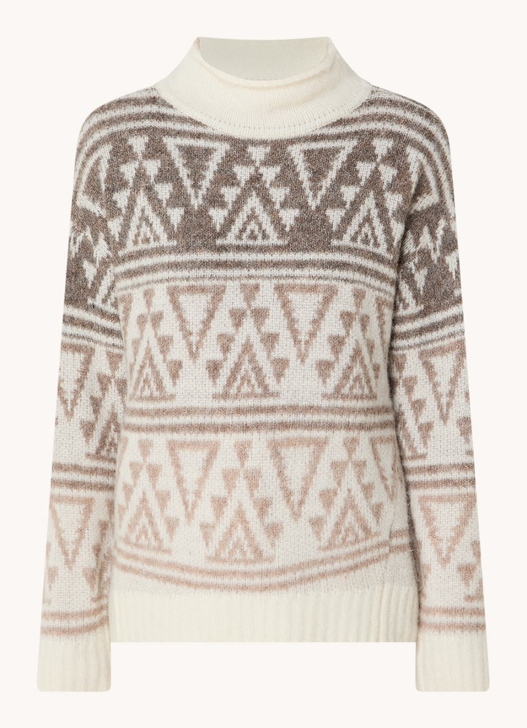 Maglione Claudia Sträter in maglia grossa di misto lana d'alpaca con motivo ricamato