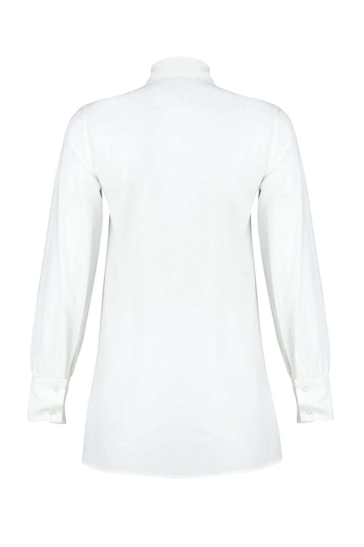 Trendyol Modest  Ecrufarbenes, gewebtes Baumwollhemd mit Stickereidetail TCTSS24TG00017