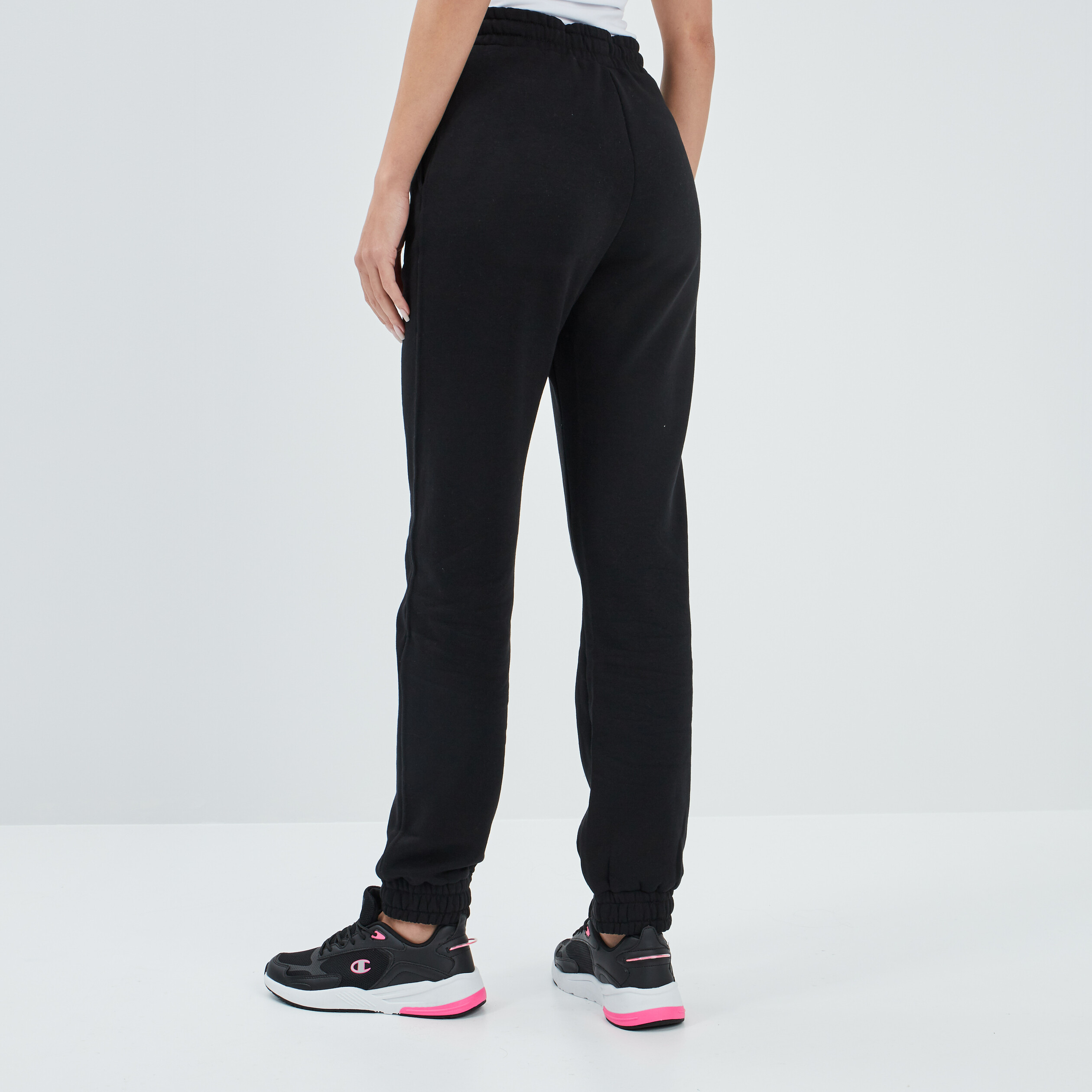 Pantalon jogging droit molleton noir femme | La Halle