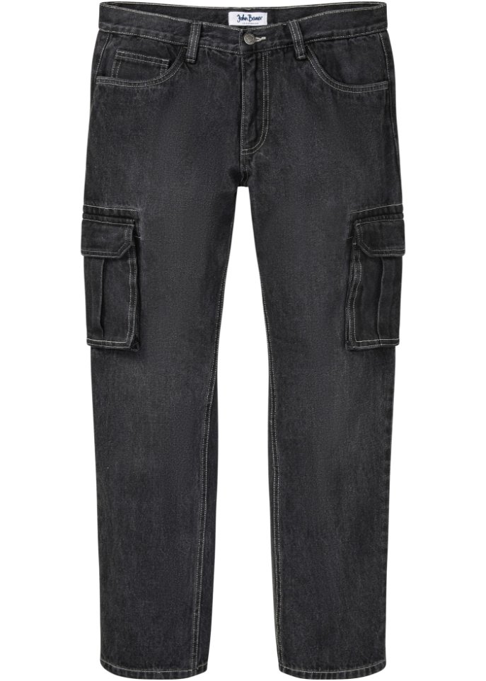 Loose Fit Cargo-Jeans, Straight
