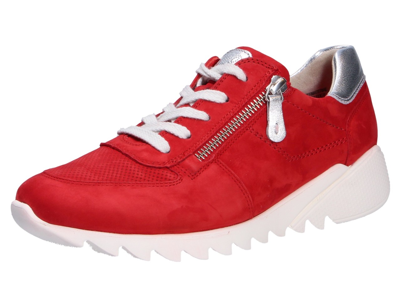PAUL GREEN Sneaker rot red silver R.Nubuk