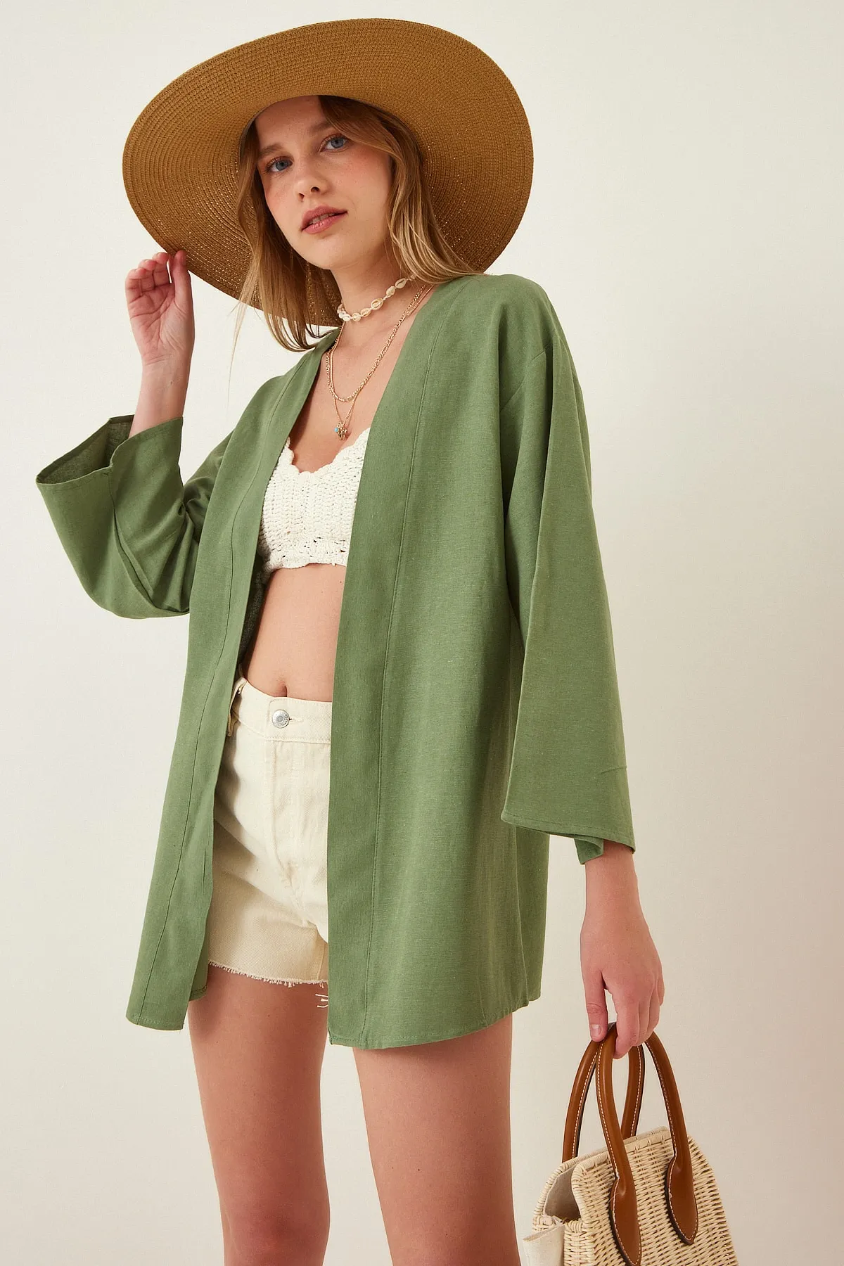 Happiness İstanbul  Kimono & Kaftan - Grün - Regular Fit