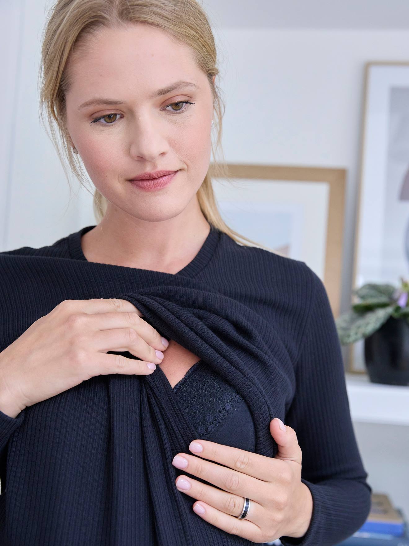 Vertbaudet Jerseykleid für Schwangerschaft & Stillzeit - schwarz