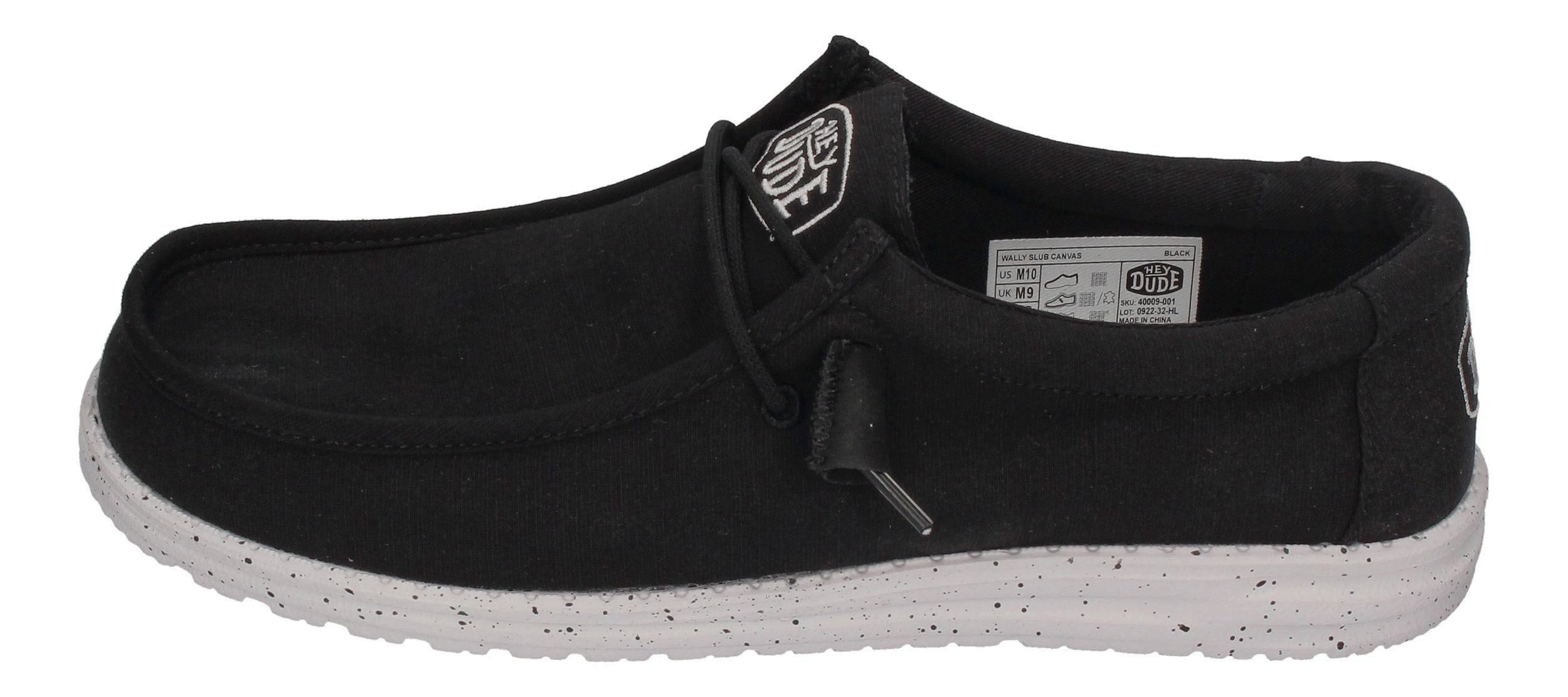Hey Dude WALLY SLUB CANVAS Schnürschuh Black