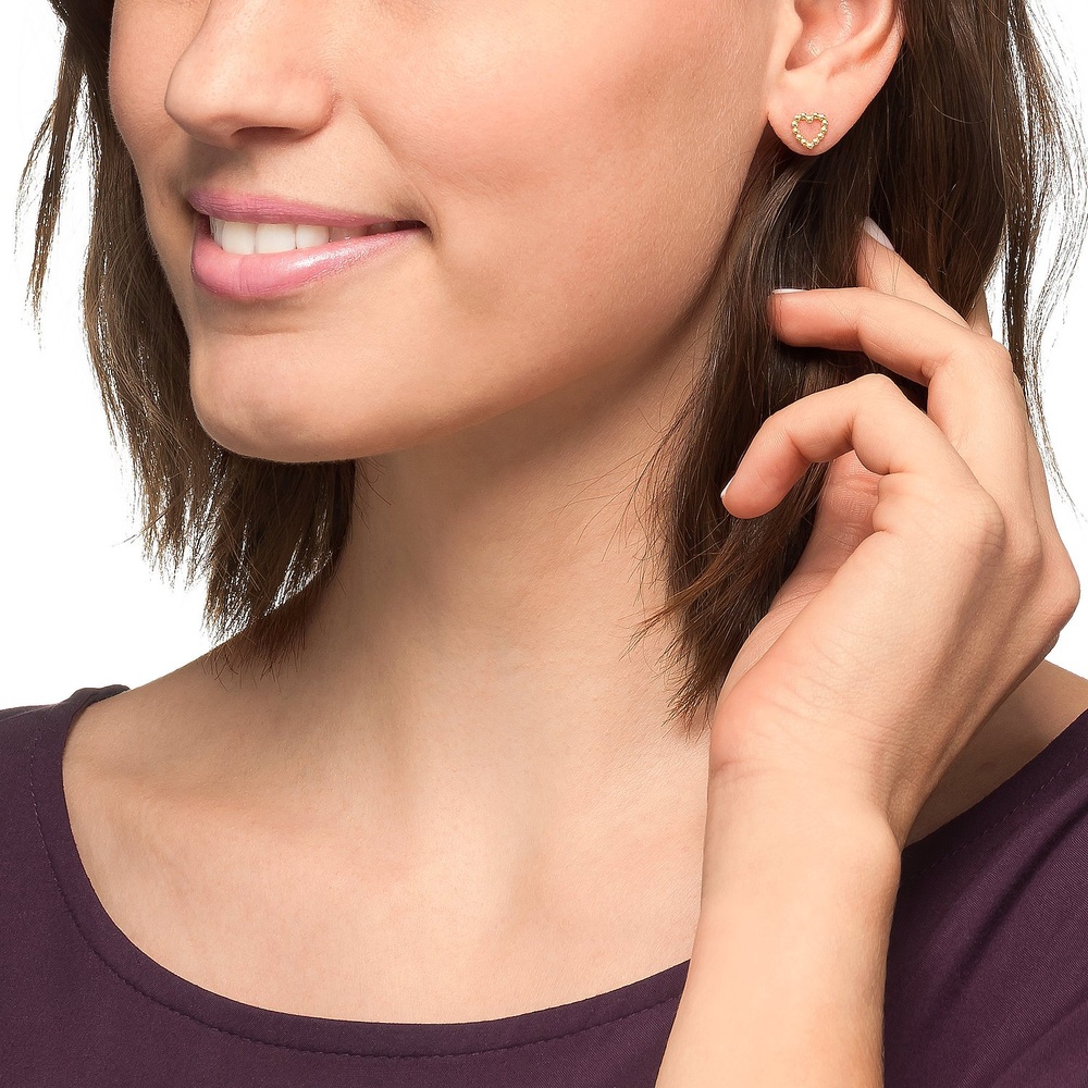 Valeria Boucles d'oreilles à fermoir à poussette 375 Or jaune Boucles d'oreilles
