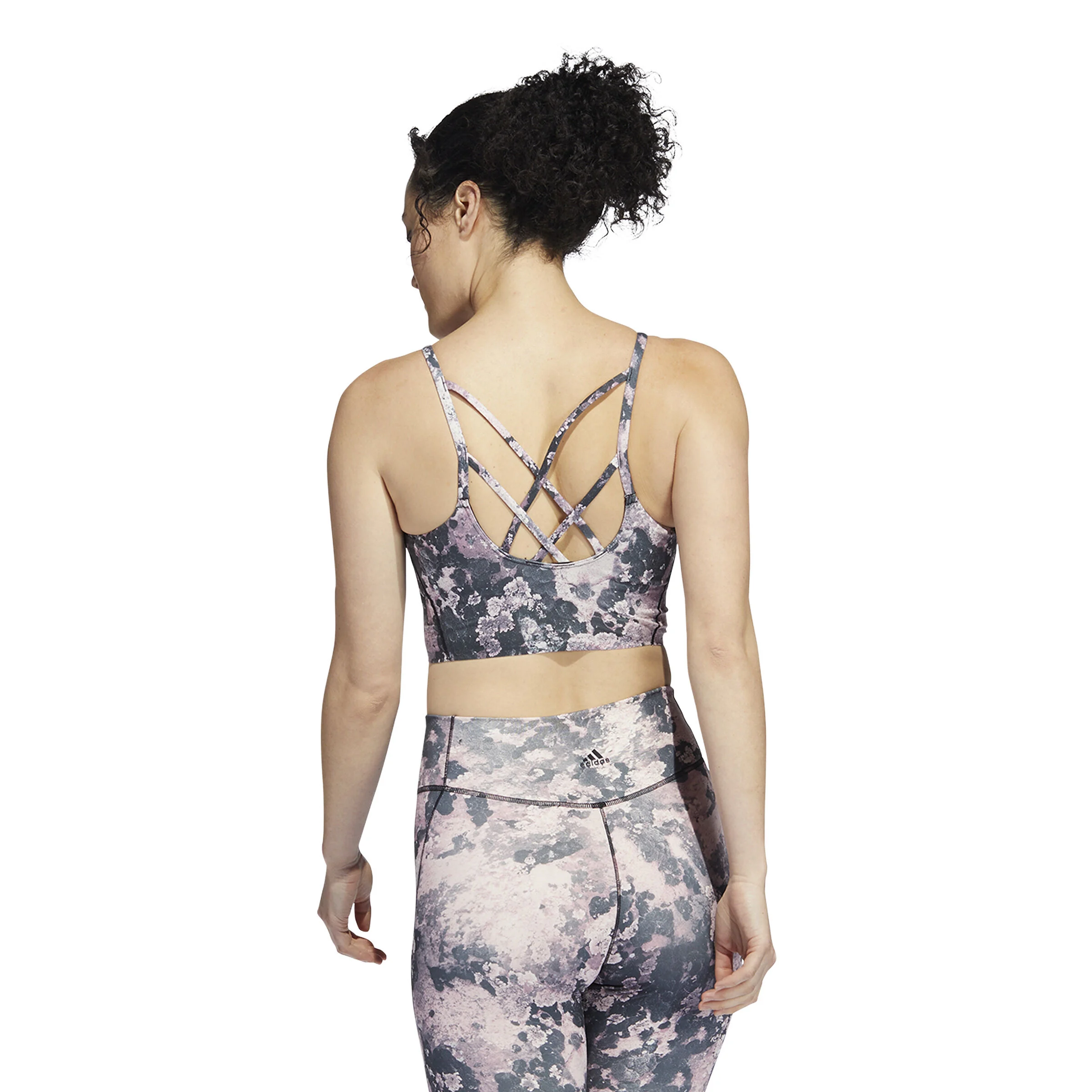 Yoga Light-Support Long Line All Over Print Sport-BH Damen - Mehrfarbig