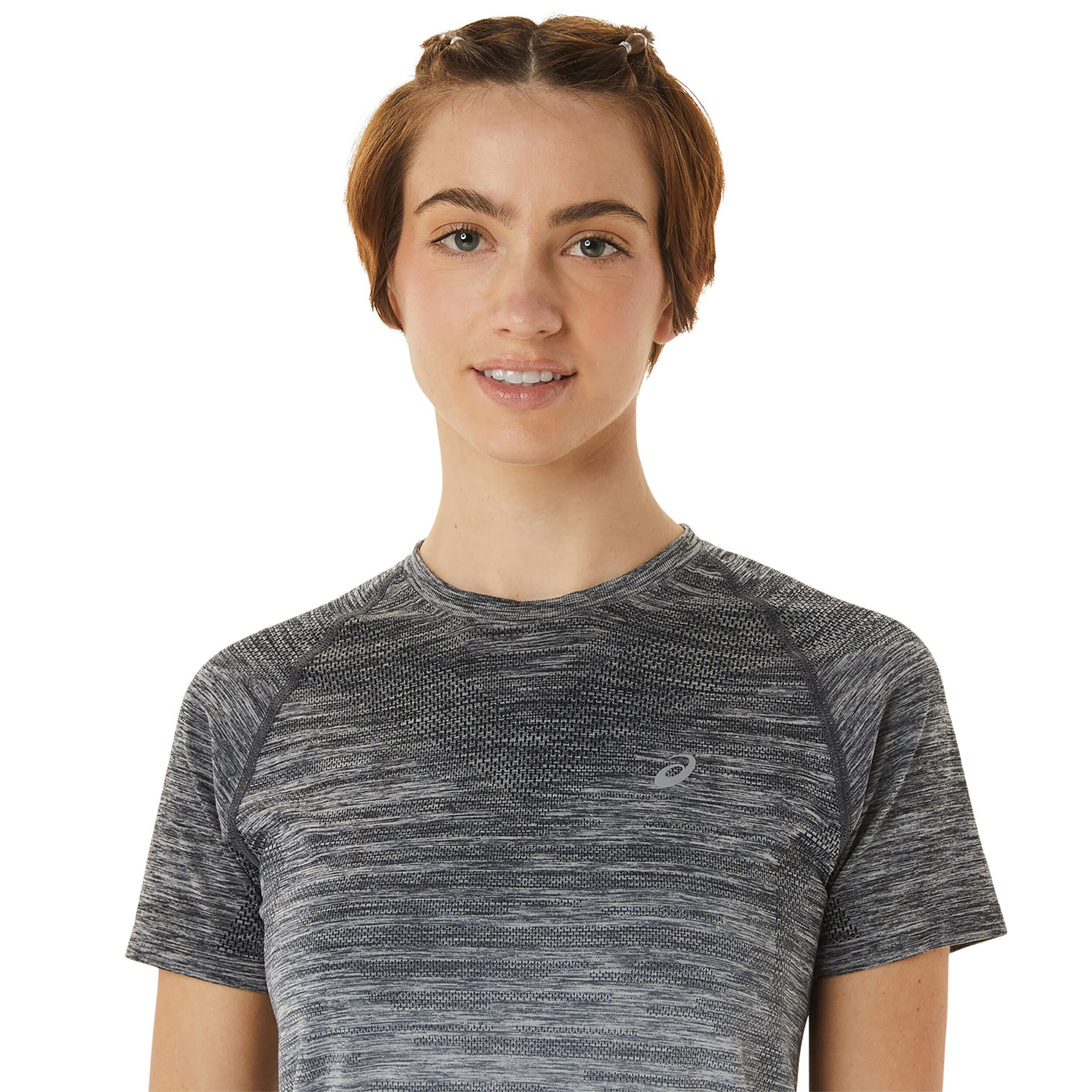 Seamless Laufshirt Damen - Weiß, Grau