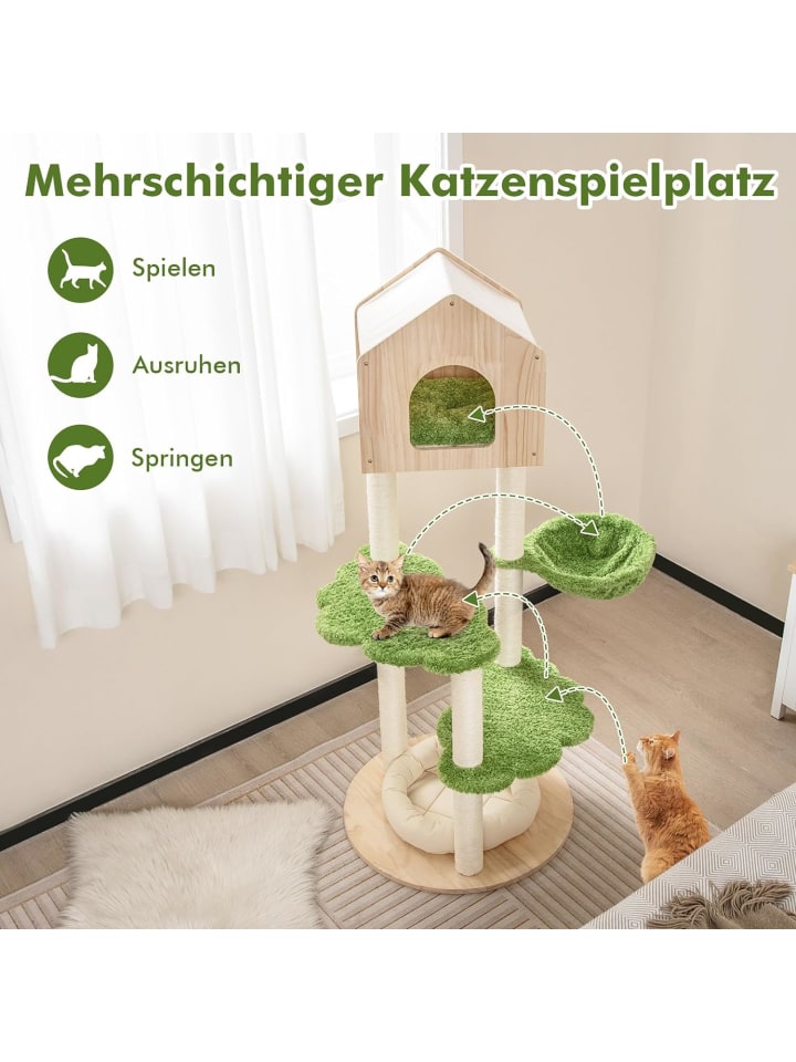 COSTWAY Kratzbaum 139cm in Grün günstig kaufen onesize