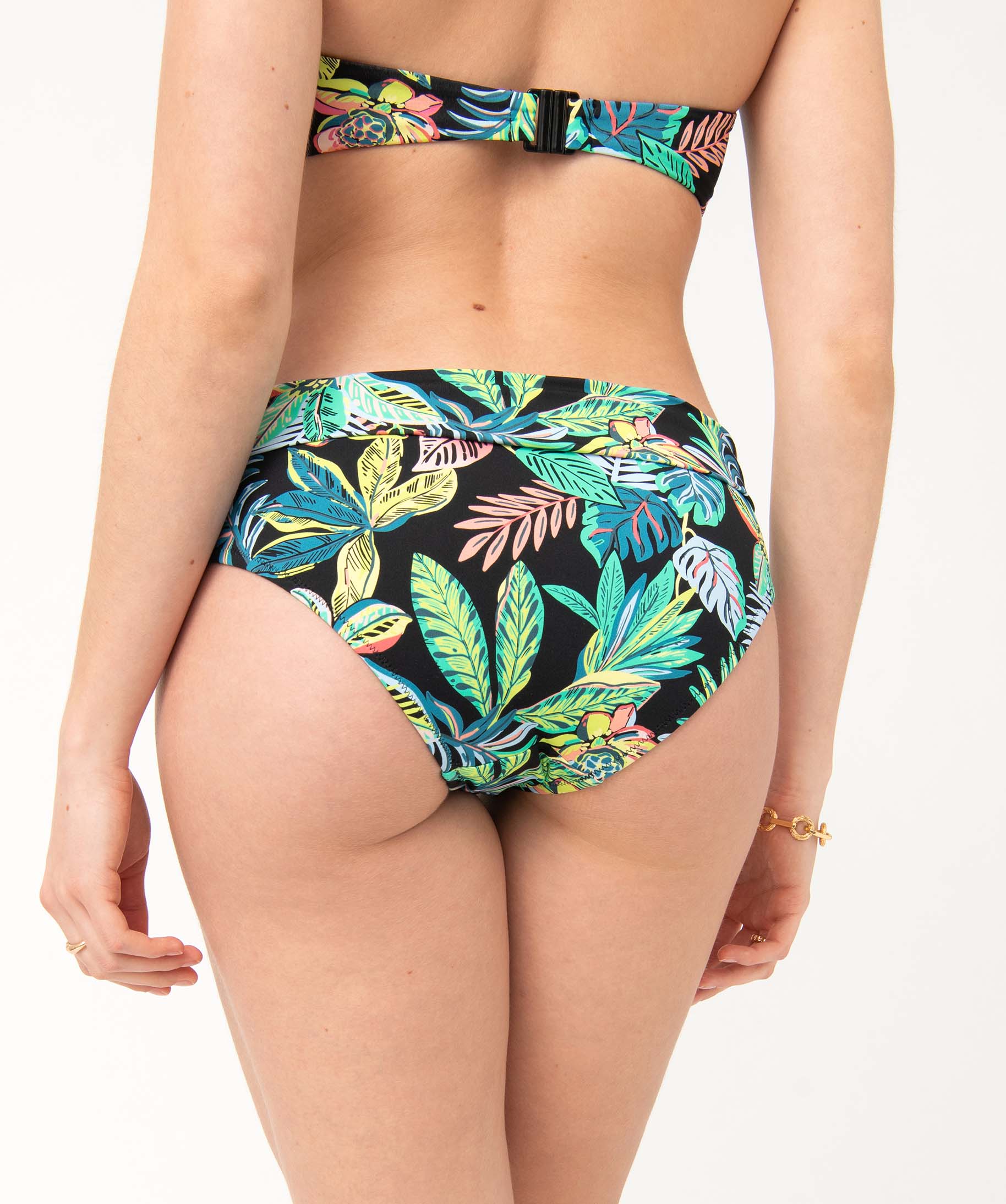Bas de maillot de bain femme avec revers à la taille imprime | GEMO
