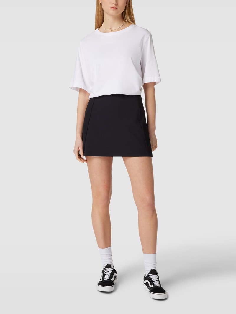 Minirock mit Label-Stitching Modell 'IB MIX MILANO A-LINE' in schwarz