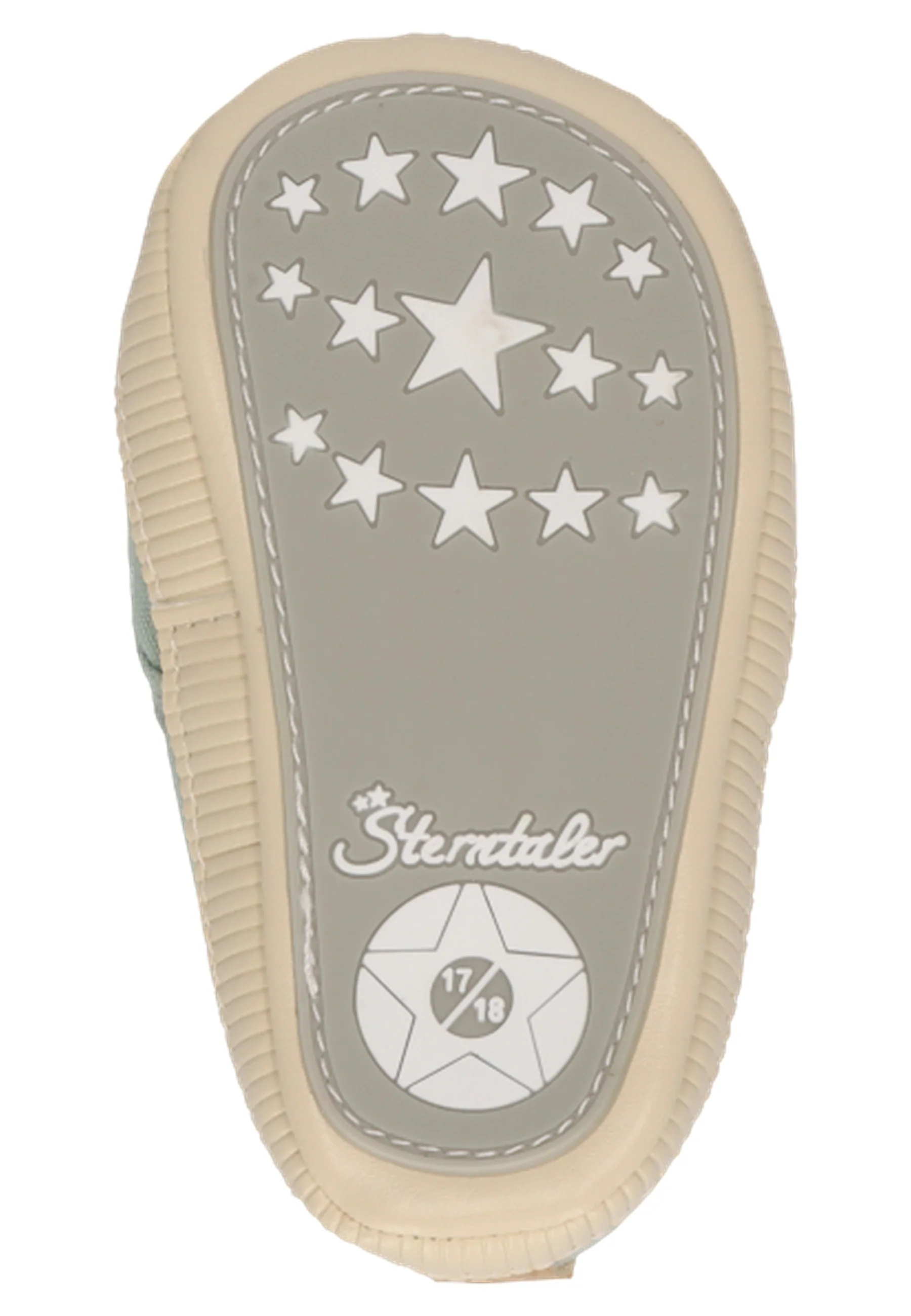 Babyschuh mit elastischen Schnürsenkeln in steingrün
