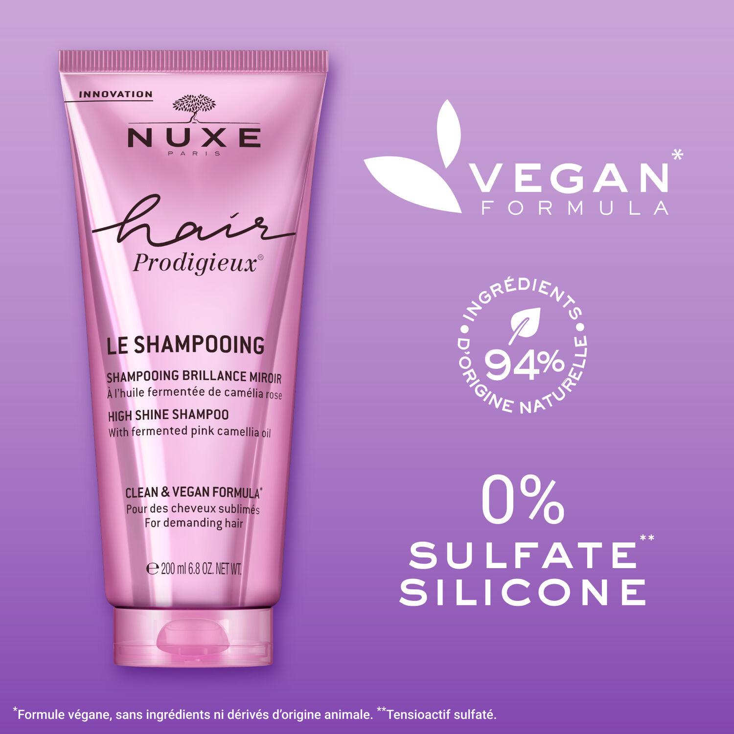 Nuxe Shampoing Brillance Miroir Hair Prodigieux® - Tous types de cheveux - 200ml