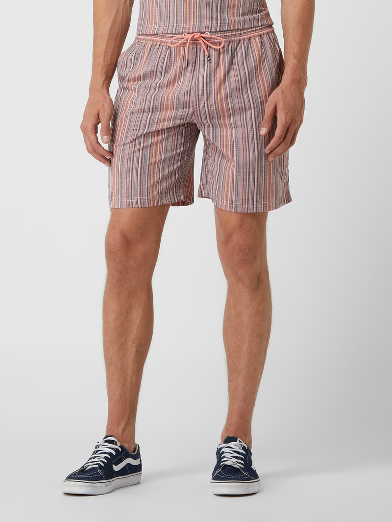 Shorts mit Streifenmuster in rostrot