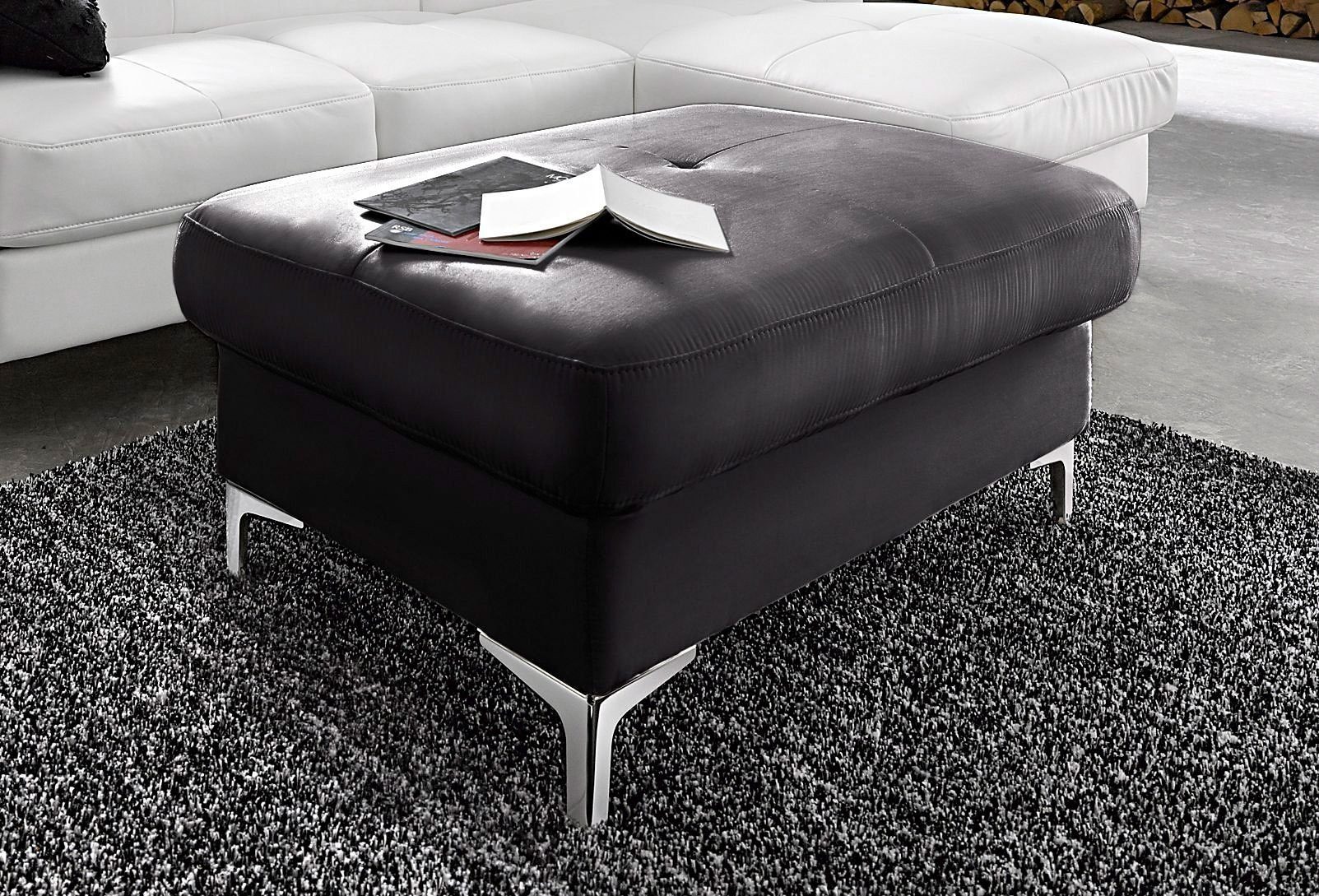 COTTA Polstergarnitur Sammy, (Set, Tiefe der Recamiere 169 cm), Set: bestehend aus Wohnlandschaft und Hocker, wahlweise Bettfunktion