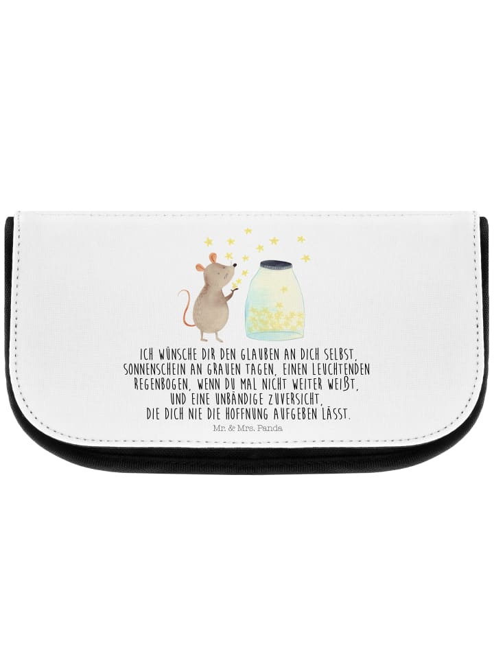 Mr. & Mrs. Panda Kosmetiktasche Maus Sterne mit Spruch in Weiß günstig kaufen onesize