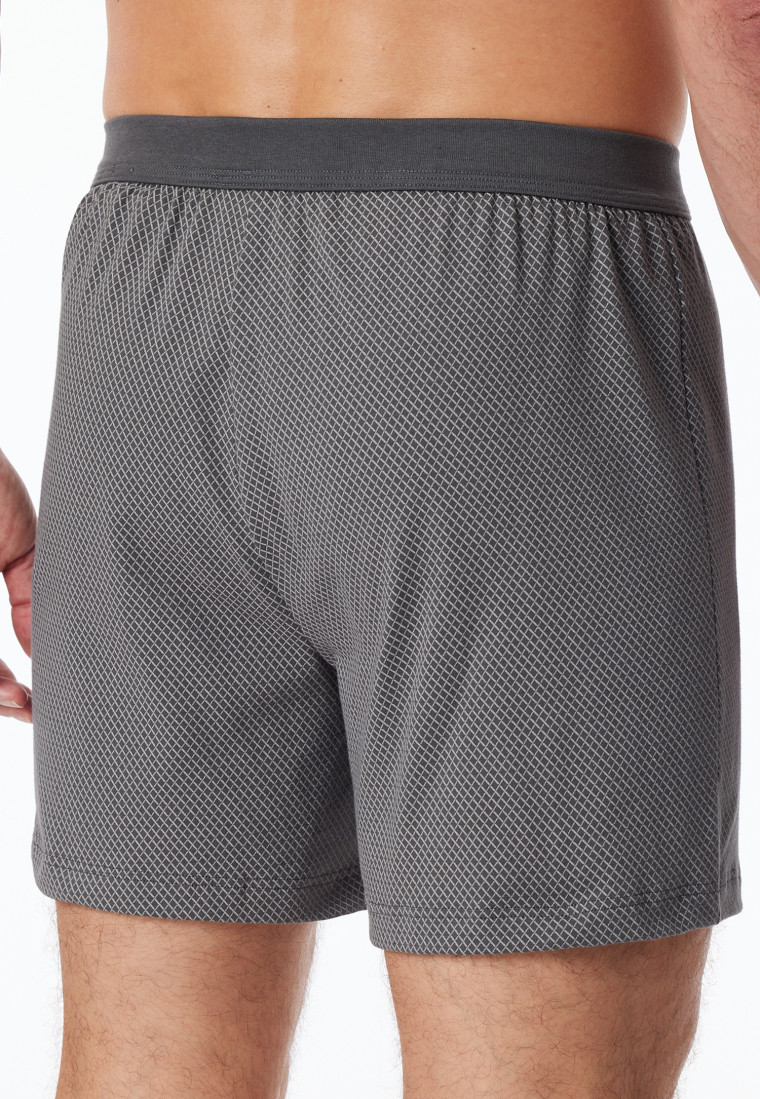 Boxershorts Organic Cotton gemustert anthrazit - Comfort Fit