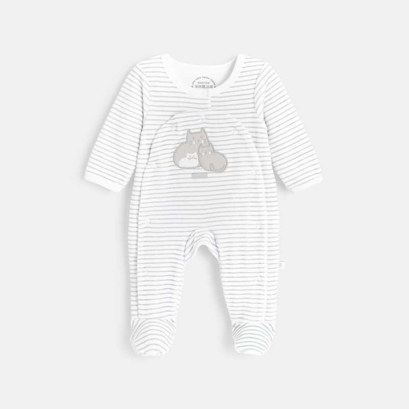 Pyjama bébé en velours gris Absorba