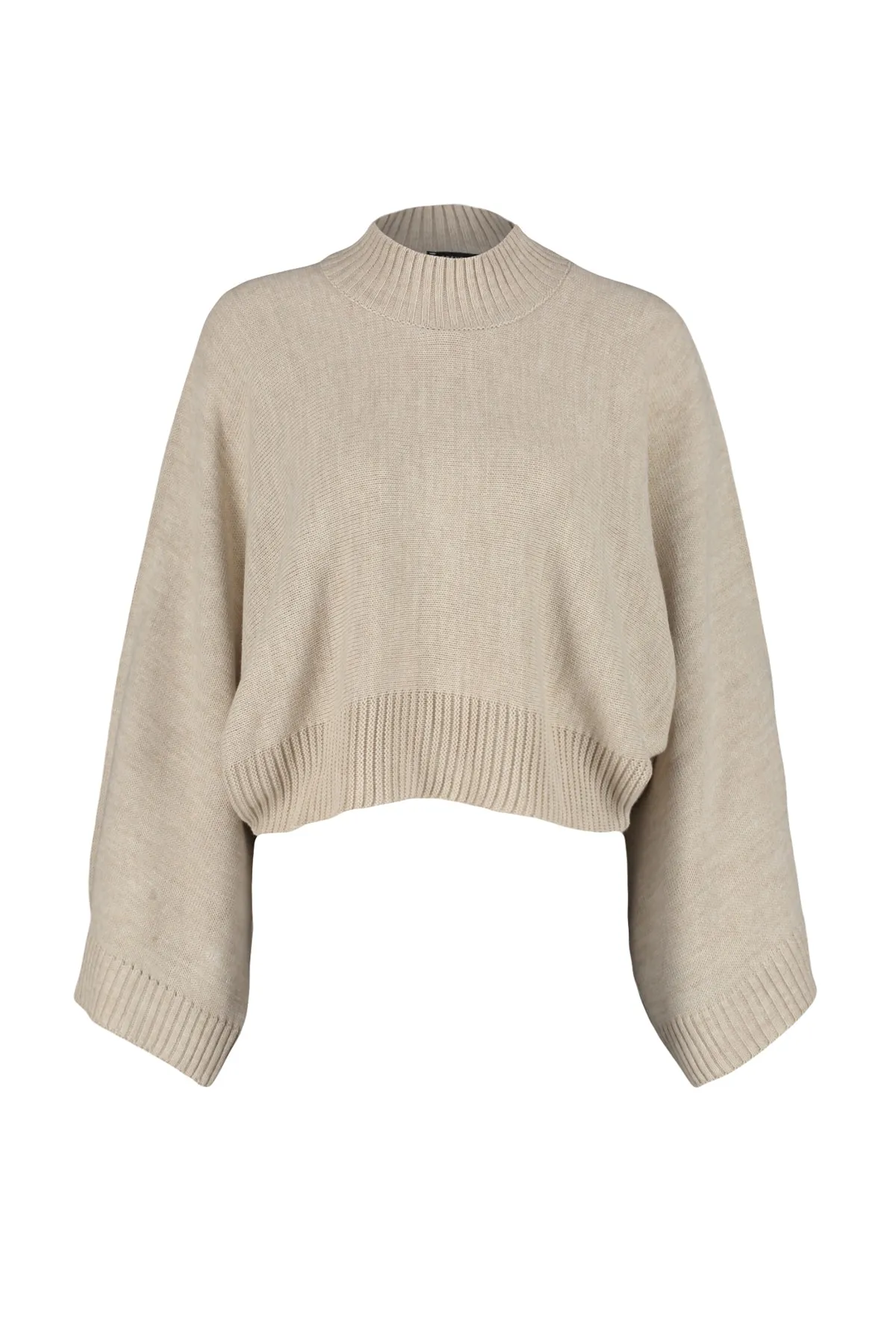 Trendyol Collection  Steinfarbener Strickpullover mit Fledermausärmeln TWOAW23KZ01838