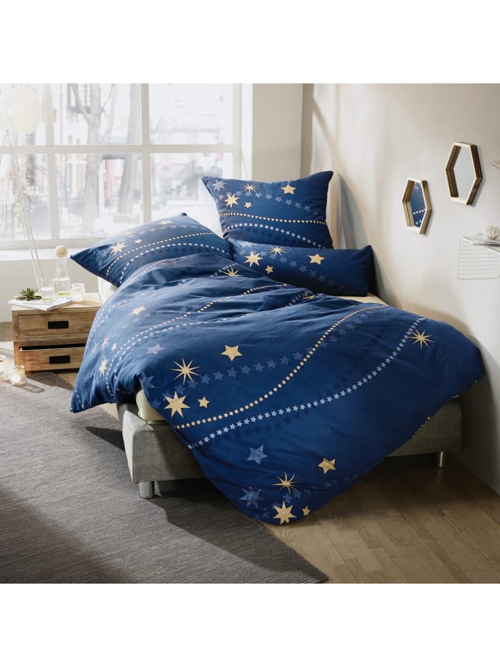 REDBEST Flanell Bettwäsche in blau günstig kaufen