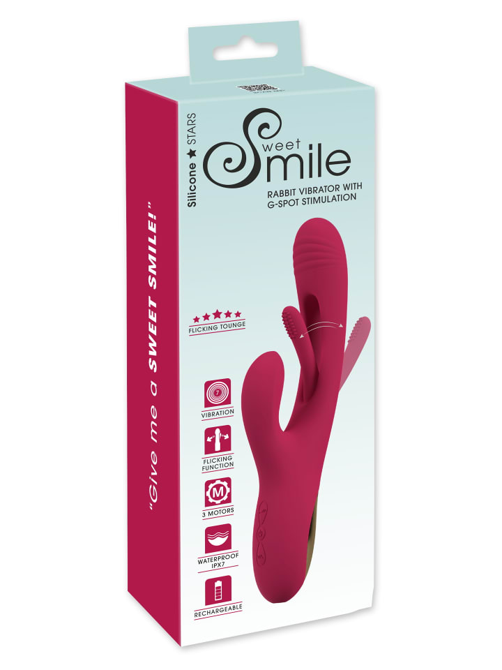Sweet Smile Rabbitvibrator Rabbit Vibrator with G-Spot Stimulation in rot günstig kaufen 24 cm