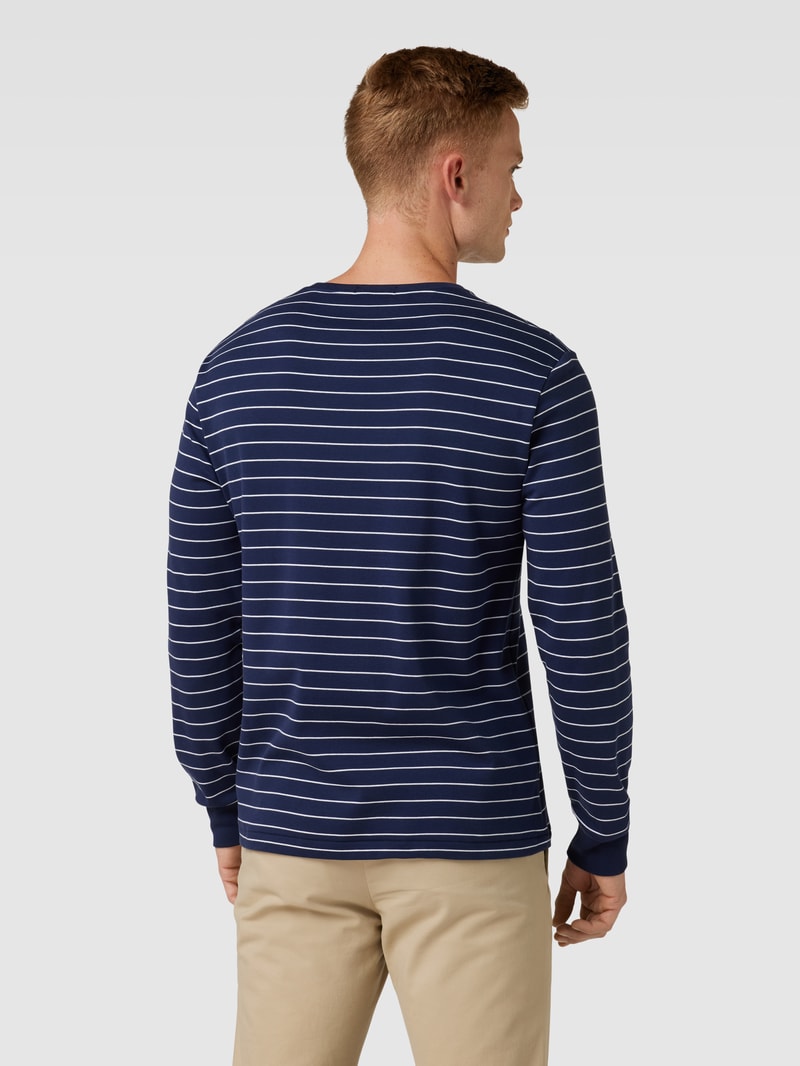 Longsleeve mit Streifenmuster in marineblau