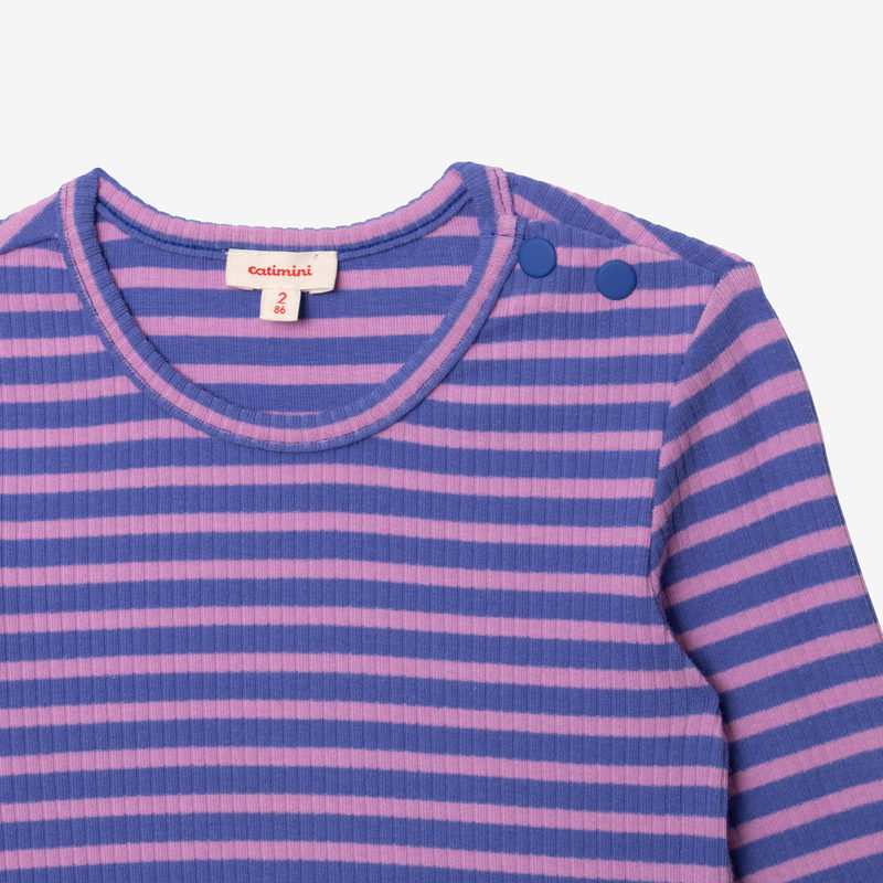 T-shirt bébé fille violet rayé Catimini